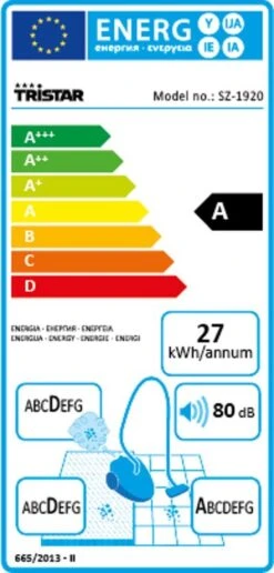 Tristar SZ-1920 Stofzuiger - Compact Formaat - Energieklasse A - Blauw -Leifheit Store 574x1200 2