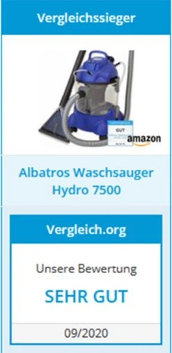 Albatros Tapijtreiniger Wasstofzuiger Bekleding + Tapijt HYDRO 7500 - 4in1 Nat-droogzuiger Auto, Tapijt, Bekleding - 1200 Watt, 20l Volume, 16 KPa Zuigkracht - Bekledingreiniger / Tapijtreiniger -Leifheit Store 585x1200 5