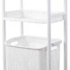 Wasmand Op Wielen - Badkamer Organizer - 3 Lagen - Afneembare Wasmand - Wit