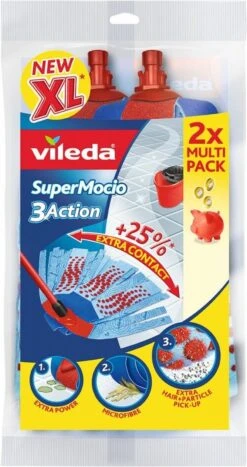 Vileda Vervanging SuperMocio 3 Action - Navulling Voor De Vileda SuperMocio - 2 Stuks -Leifheit Store 635x1200