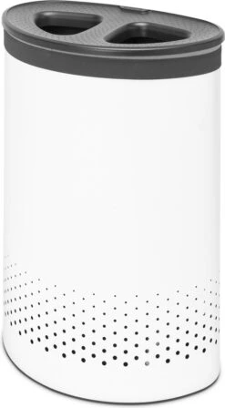 Brabantia Wasmand Met Deksel - 55 L - White / Dark Grey Kunststof Deksel -Leifheit Store 662x1200