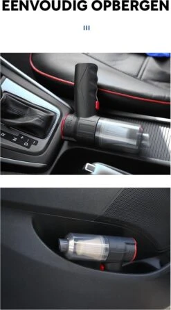 FlowShop - Draadloze Handstofzuiger - Draagbare Stofzuiger Voor Auto - 150W - Opblaasfunctie - Mini Dual Stofzuiger - Kruimeldief