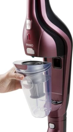 PRIMO PR508SV Stofzuiger Zonder Zak - 2-in-1 Steelstofzuiger Draadloos - Kruimelzuiger - HEPA Filter - Bordeaux -Leifheit Store 665x1200