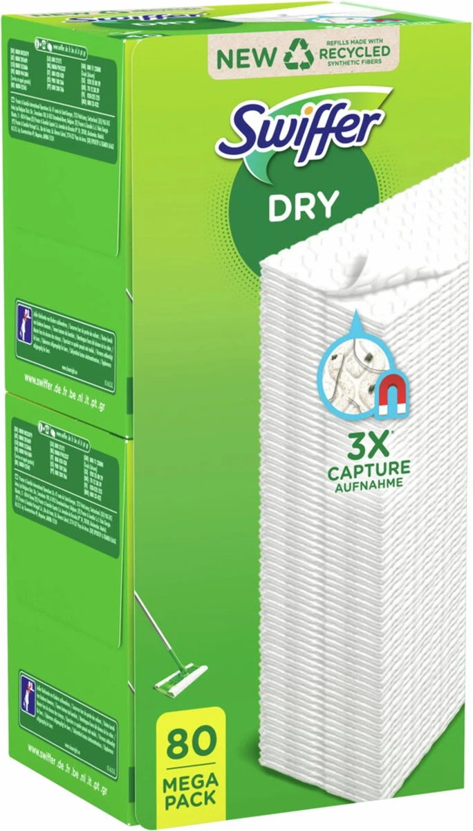 Swiffer Vloerreiniger Droge Vloerdoekjes Navullingen - 3 X 80 Stuks 2 Swiffer Vloerreiniger Droge Vloerdoekjes Navullingen - 3 X 80 Stuks - Afbeelding 2