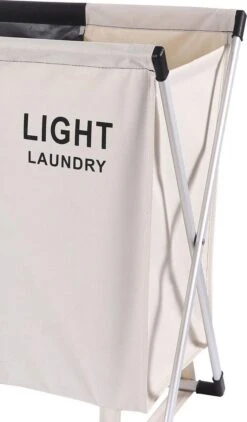 Merkloos Decopatent® Wassorteerder - 60 L - Wasmand 2 Vakken - Opvouwbare Wasmanden - Wassorteerder 2 Vaks - Aluminium Frame - Zwart - Wit -Leifheit Store 703x1200 1