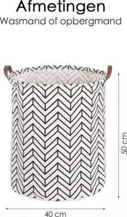 Merkloos Wasmand - Opbergzak - 60L - Waterproof - Zwart/wit -Leifheit Store 703x1200 2