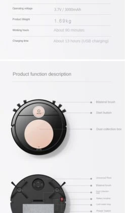 THEROB - Smart Robot Stofzuiger Met App. (zwart/zilver) Van € 139,95 Nu TIJDELIJK Voor € 69.89 16 THEROB - Smart Robot Stofzuiger Met App. (zwart/zilver) Van € 139,95 Nu TIJDELIJK Voor € 69.89 -Leifheit Store 709x1200 2