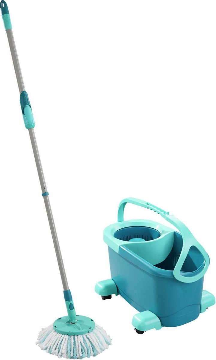 Leifheit Clean Twist Disc Mop Ergo - Dweil Set Compleet Systeem Met Wieltjes - 6 Liter 1 Leifheit Clean Twist Disc Mop Ergo - Dweil Set Compleet Systeem Met Wieltjes - 6 Liter