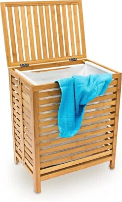HUISSON Wasmand Met Deksel Bamboe Uitneembare Waszak Wasmanden Met Deksel 75 Ltr. 12 HUISSON Wasmand Met Deksel Bamboe Uitneembare Waszak Wasmanden Met Deksel 75 Ltr. -Leifheit Store 728x1200