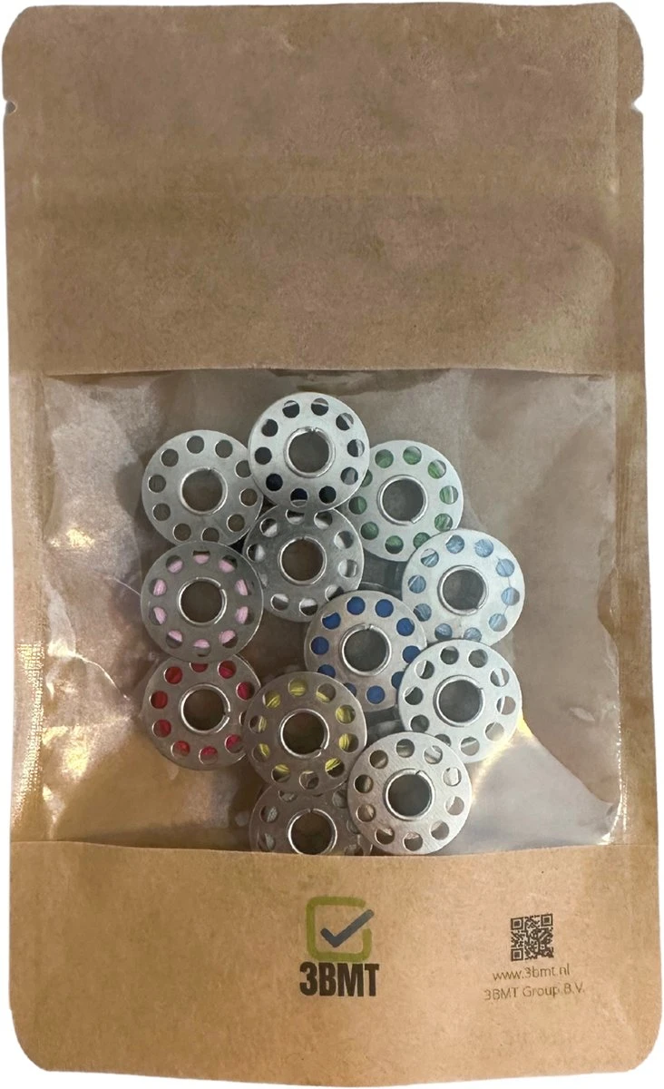3BMT Naaimachine 12 Spoeltjes - Met Garen - Diverse Kleuren - Universeel 4 3BMT Naaimachine 12 Spoeltjes - Met Garen - Diverse Kleuren - Universeel - Afbeelding 4