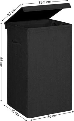 Opvouwbare Wasmand Met Deksel En Handvaten, 85L - Zwart 11 Opvouwbare Wasmand Met Deksel En Handvaten, 85L - Zwart -Leifheit Store 740x1200 1