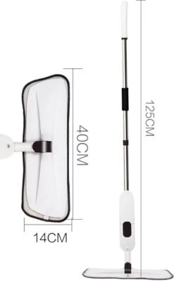 W&Z® Spray Mop - Schoonmaak Dweilsysteem - Vloerwisser Met Spray Functie - Vloertrekker Met Steel - Vloerreiniger - Wit -Leifheit Store 742x1200