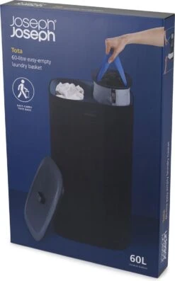 Tota Wasmand, 60 L, 2 Compartimenten, Zwart - Joseph Joseph -Leifheit Store 747x1200 1