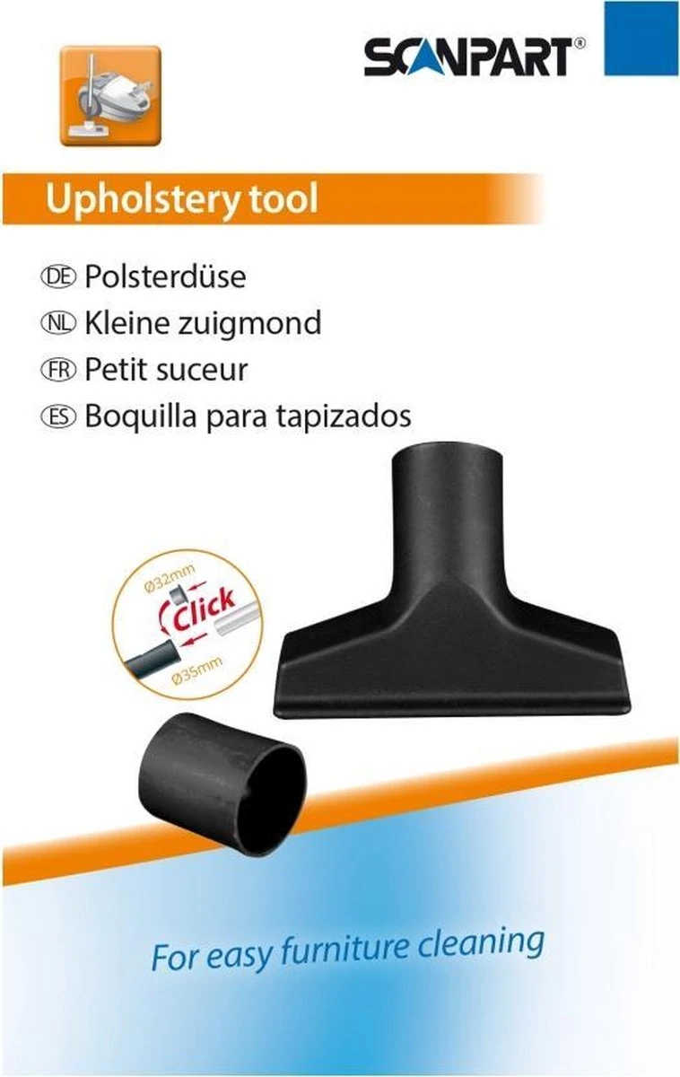 Scanpart Stofzuigermondstuk 32 En 35 Mm - Meubelborstel - Bekleding - Klein Opzetstuk - Kleine Zuigmond - Geschikt Voor AEG Bosch Electrolux Miele Moulinex Nilfisk Panasonic Philips Rowenta Siemens - Universeel 5 Scanpart Stofzuigermondstuk 32 En 35 Mm - Meubelborstel - Bekleding - Klein Opzetstuk - Kleine Zuigmond - Geschikt Voor AEG Bosch Electrolux Miele Moulinex Nilfisk Panasonic Philips Rowenta Siemens - Universeel - Afbeelding 5