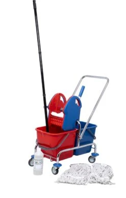 MAUS Dweil Set Professional 2x20liter - Compleet Dweilsysteem - Dubbele Mopwagen Set - Professioneel Dweilen -Leifheit Store 765x1200 1