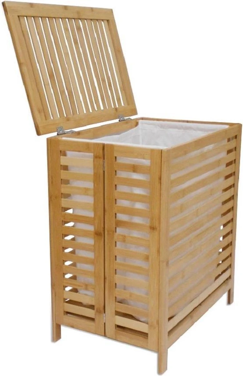 HUISSON Wasmand Met Deksel Bamboe Uitneembare Waszak Wasmanden Met Deksel 75 Ltr. 4 HUISSON Wasmand Met Deksel Bamboe Uitneembare Waszak Wasmanden Met Deksel 75 Ltr. - Afbeelding 4