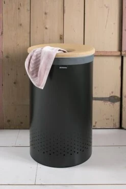 Brabantia Wasmand Met Deksel - 60 L - Matt Black / Kurken Deksel -Leifheit Store 799x1200 26