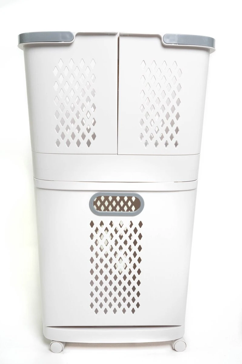 Sens Design Wasmanden Met Deksel - Wassorteerder 3 Vakken Op Wieltjes 16 Sens Design Wasmanden Met Deksel - Wassorteerder 3 Vakken Op Wieltjes - Afbeelding 16