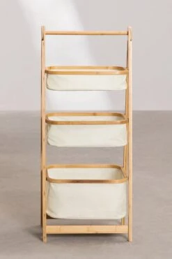 MIRA Home - BOSTIC - Almeria - Bamboe Rek Met 2 Manden - Duurzaam En Veilig Opbergen - Duurzaam - Afmetingen 45x97cm -Leifheit Store 800x1200 23