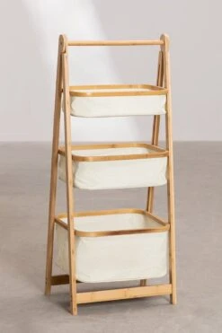 MIRA Home - BOSTIC - Almeria - Bamboe Rek Met 2 Manden - Duurzaam En Veilig Opbergen - Duurzaam - Afmetingen 45x97cm -Leifheit Store 800x1200 24