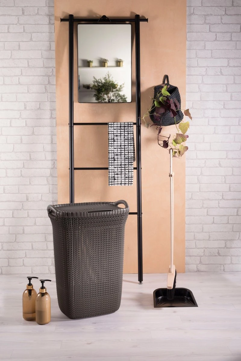 Curver Knit Wasmand Met Deksel - 57L - Bruin 5 Curver Knit Wasmand Met Deksel - 57L - Bruin - Afbeelding 5