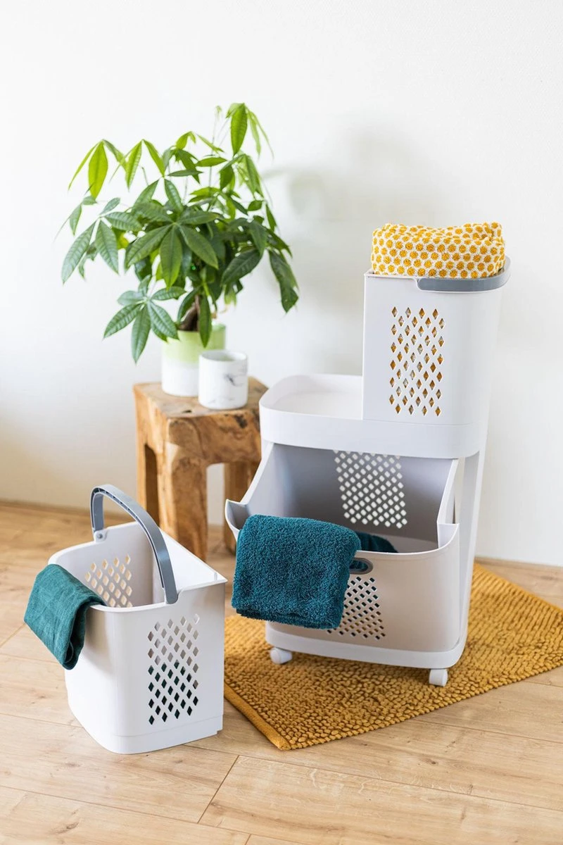 Sens Design Wasmanden Met Deksel - Wassorteerder 3 Vakken Op Wieltjes 13 Sens Design Wasmanden Met Deksel - Wassorteerder 3 Vakken Op Wieltjes - Afbeelding 13