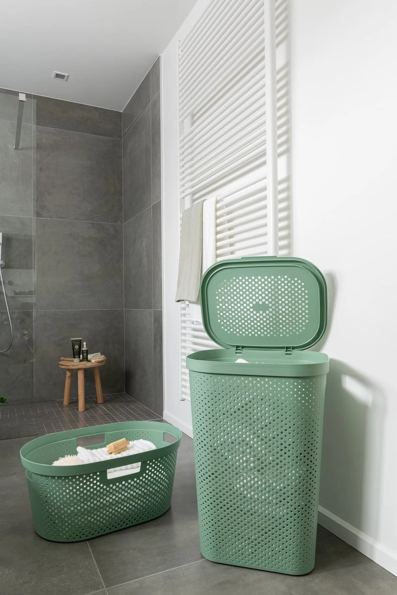 Curver Infinity Recycled Dots Wasmand - 40L - 2 Stuks - Groen 4 Curver Infinity Recycled Dots Wasmand - 40L - 2 Stuks - Groen - Afbeelding 4