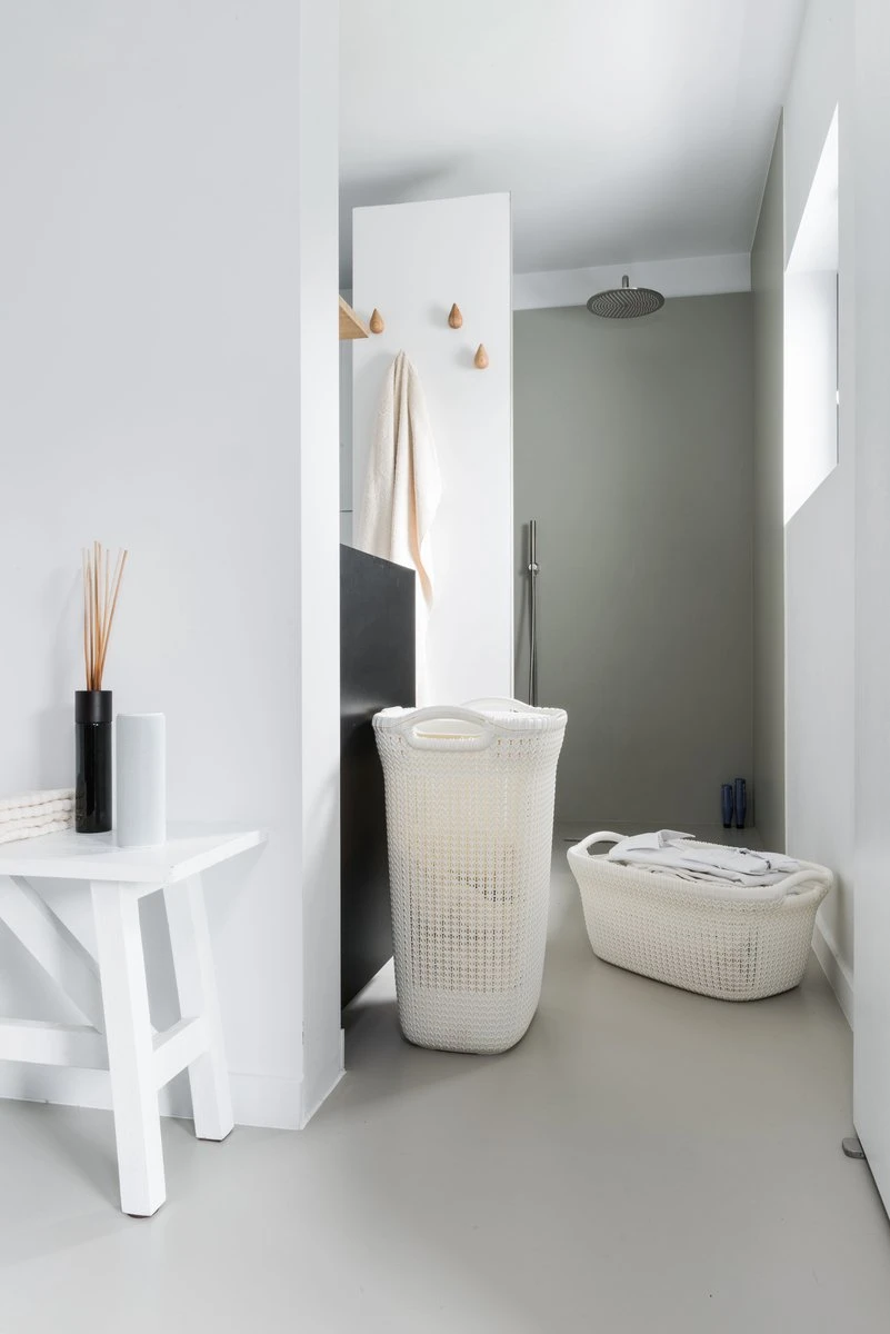 Curver Knit Wasmand Met Deksel 57L + Wasmand 40L - Gebroken Wit 3 Curver Knit Wasmand Met Deksel 57L + Wasmand 40L - Gebroken Wit - Afbeelding 3