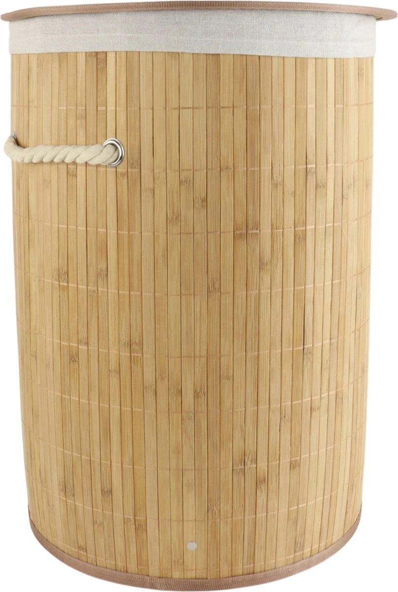 Orange85 Wasmand - Met Deksel - Rond Bamboe - 48 Liter - Bruin - 35x50 Cm - Wasmanden 1 Orange85 Wasmand - Met Deksel - Rond Bamboe - 48 Liter - Bruin - 35x50 Cm - Wasmanden