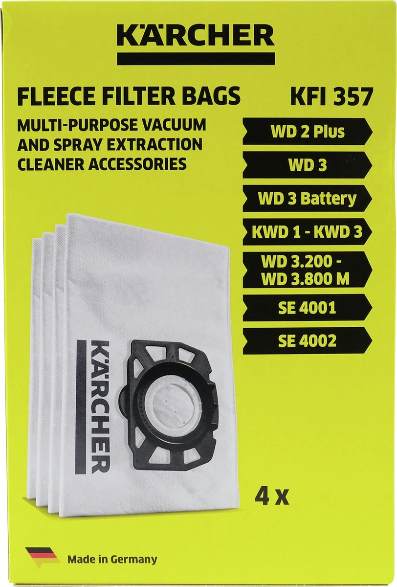 KARCHER - STOFZUIGERZAK KARCHER 2901 New WD 2/3 & Old WD 3 / SE 4 (4 St) - 28633140 1 KARCHER - STOFZUIGERZAK KARCHER 2901 New WD 2/3 & Old WD 3 / SE 4 (4 St) - 28633140