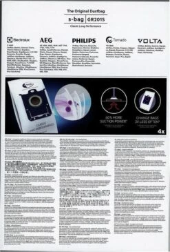 AEG GR201S - Stofzuigerzakken - Stofzuigerzak - 4 Stuks -Leifheit Store 813x1200