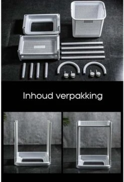 Wasmand Op Wielen - Badkamer Organizer - 3 Lagen - Afneembare Wasmand - Wit -Leifheit Store 820x1200 2