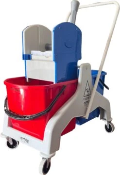 Mopwagen | 2 Emmers 18Liter| Kunststof| Inclusief Wringpers