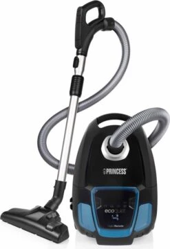 Princess 335010 EcoQuiet Stofzuiger – Extreem Stil - Stofzuiger Met Zak – AAA Klasse - Energiezuinig - Actieradius 12 Meter