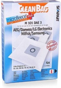 CleanBag Stofzuigerzakken 4 Stuks - Geschikt Voor AEG Deawoo LG Nilfisk Samsung - Type Gr 50 SB90 VP78 TB36 VM54 VM77 VP95B - Inclusief 1 Filter - Alternatief -Leifheit Store 837x1200 2