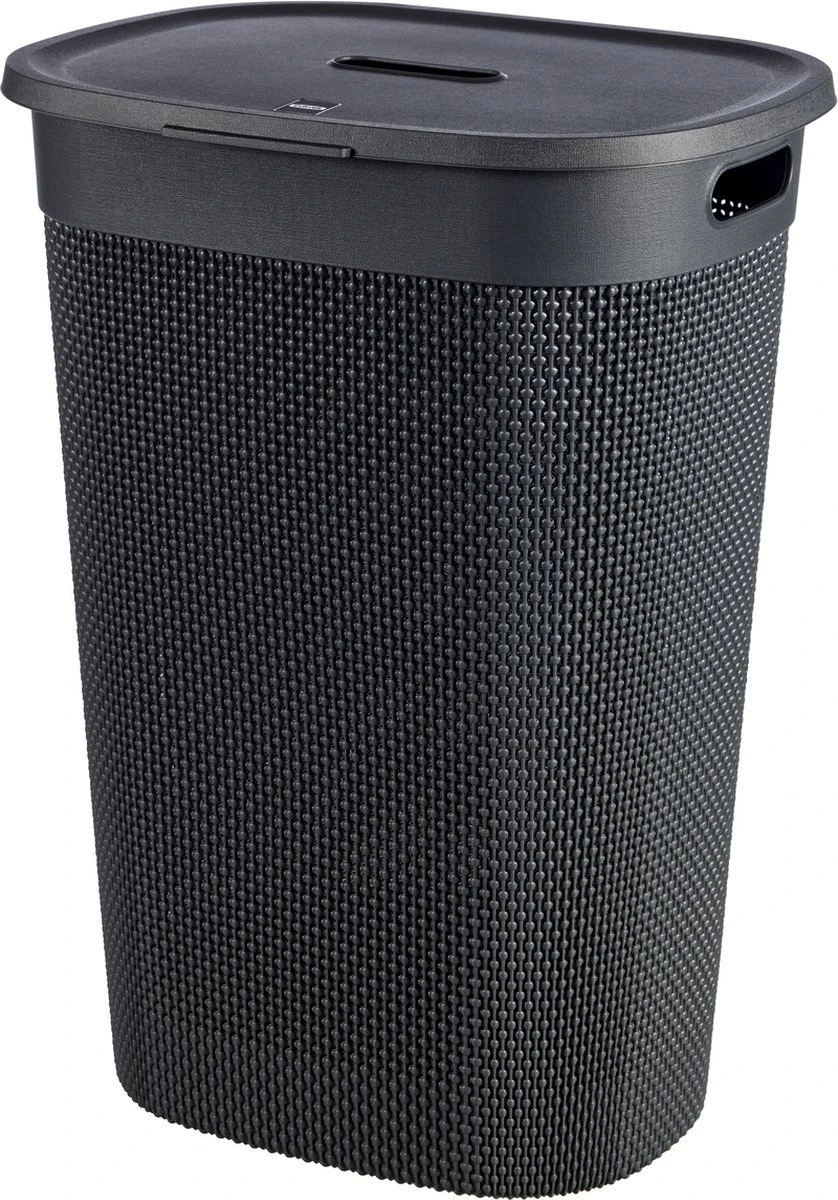 Curver Filo Wasmand Met Deksel 55L - 2 Stuks - Donkergrijs 5 Curver Filo Wasmand Met Deksel 55L - 2 Stuks - Donkergrijs - Afbeelding 5
