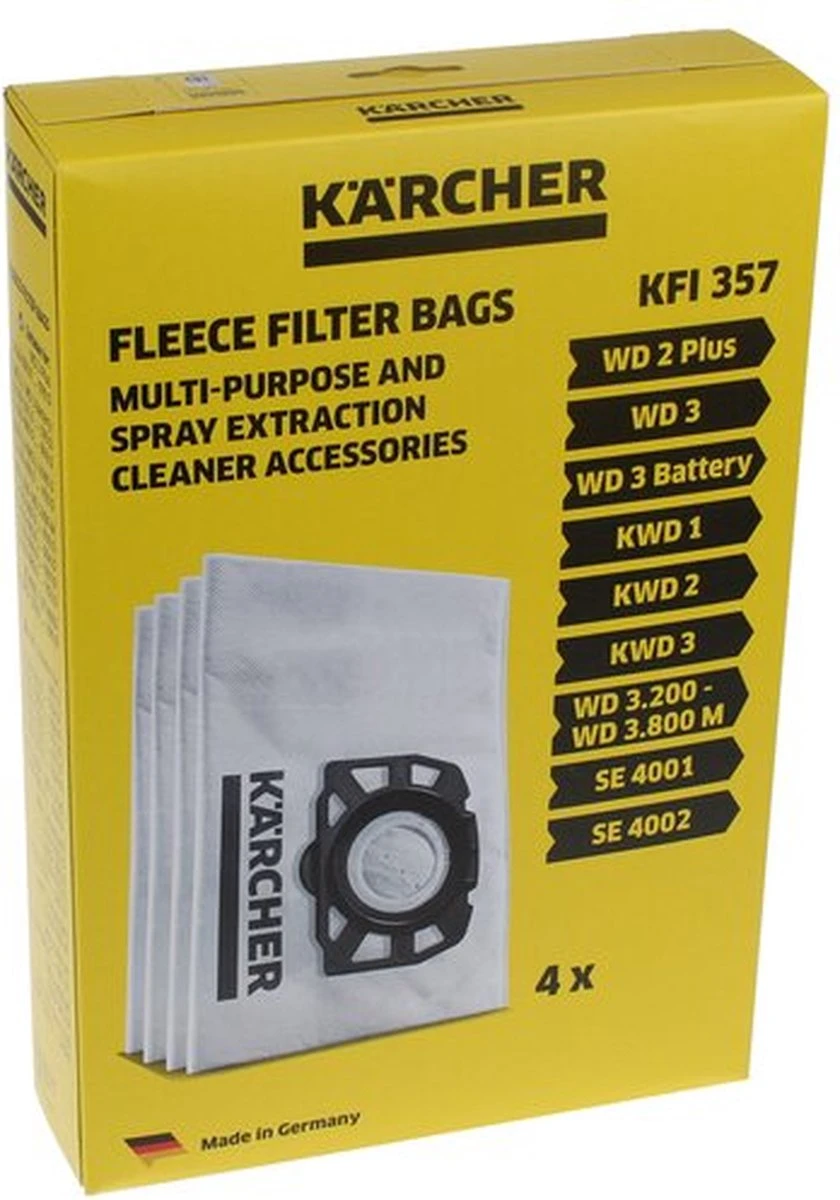 KARCHER - STOFZUIGERZAK KARCHER 2901 New WD 2/3 & Old WD 3 / SE 4 (4 St) - 28633140 5 KARCHER - STOFZUIGERZAK KARCHER 2901 New WD 2/3 & Old WD 3 / SE 4 (4 St) - 28633140 - Afbeelding 5