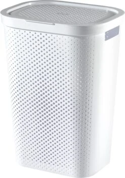 Curver Infinity Recycled Dots Wasmand Met Deksel - 60L - Wit