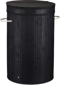 Relaxdays Wasmand Bamboe - Ronde Wasbox Met Deksel - 63 X 40 Cm - 65 Liter - Zwart -Leifheit Store 850x1200 1