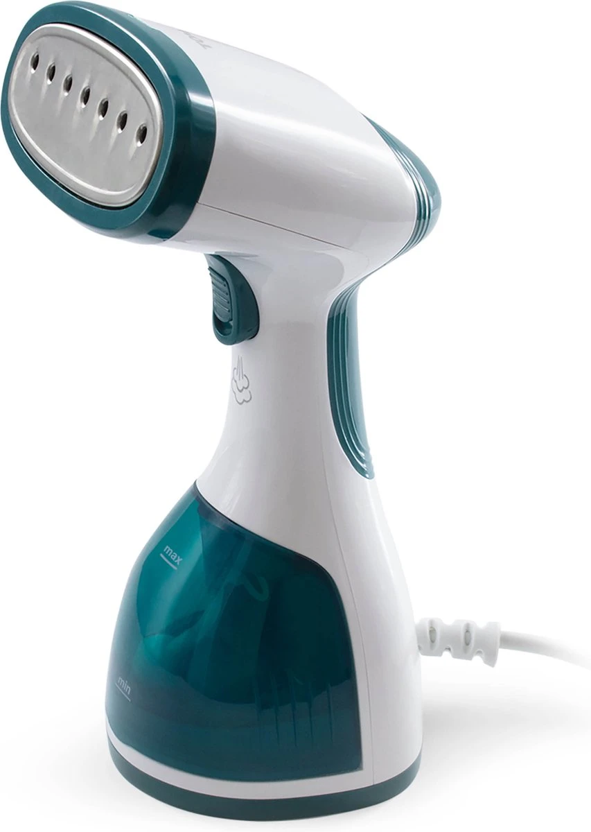 Tomado TSH1201W - Kledingstomer - 1200 Watt - RVS Zool - Wit/turquoise 1 Tomado TSH1201W - Kledingstomer - 1200 Watt - RVS Zool - Wit/turquoise