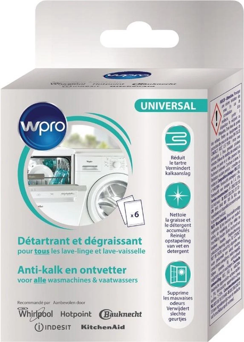 Wpro Anti-kalk En Ontvetter DES616 6 Zakjes 6 Wpro Anti-kalk En Ontvetter DES616 6 Zakjes - Afbeelding 6