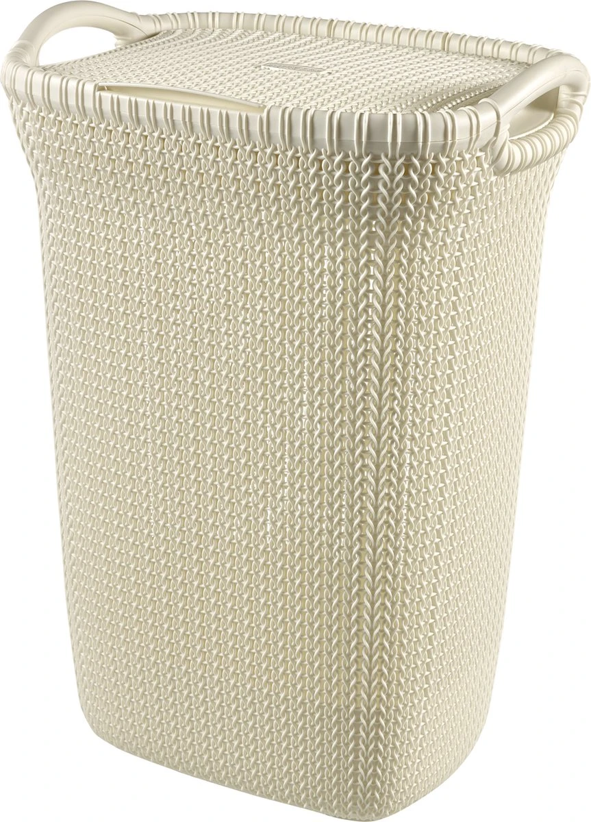 Curver Knit Wasmand Met Deksel 57L + Wasmand 40L - Gebroken Wit 6 Curver Knit Wasmand Met Deksel 57L + Wasmand 40L - Gebroken Wit - Afbeelding 6