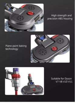 -Nieuw Model- Elektrische Mop Dweil Voor Dyson Steelstofzuiger - Led Licht- Spray Functie- Dweilsysteem Voor V7 / V8 / V10 / V11 Series - Vloerwisser - Vloermop -Leifheit Store 870x1200 1