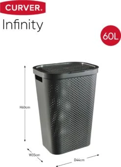 Curver Infinity Recycled Wasmand Met Deksel - 60L - 2 Stuks - Antraciet -Leifheit Store 872x1200 3