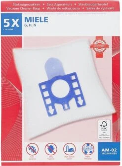 Merkloos Miele Microfiber G, N, H - Stofzuigerzakken - C3 - 5 Stuks - AM-02 Microfiber - Complete C3 -Miele Stofzuigerzakken