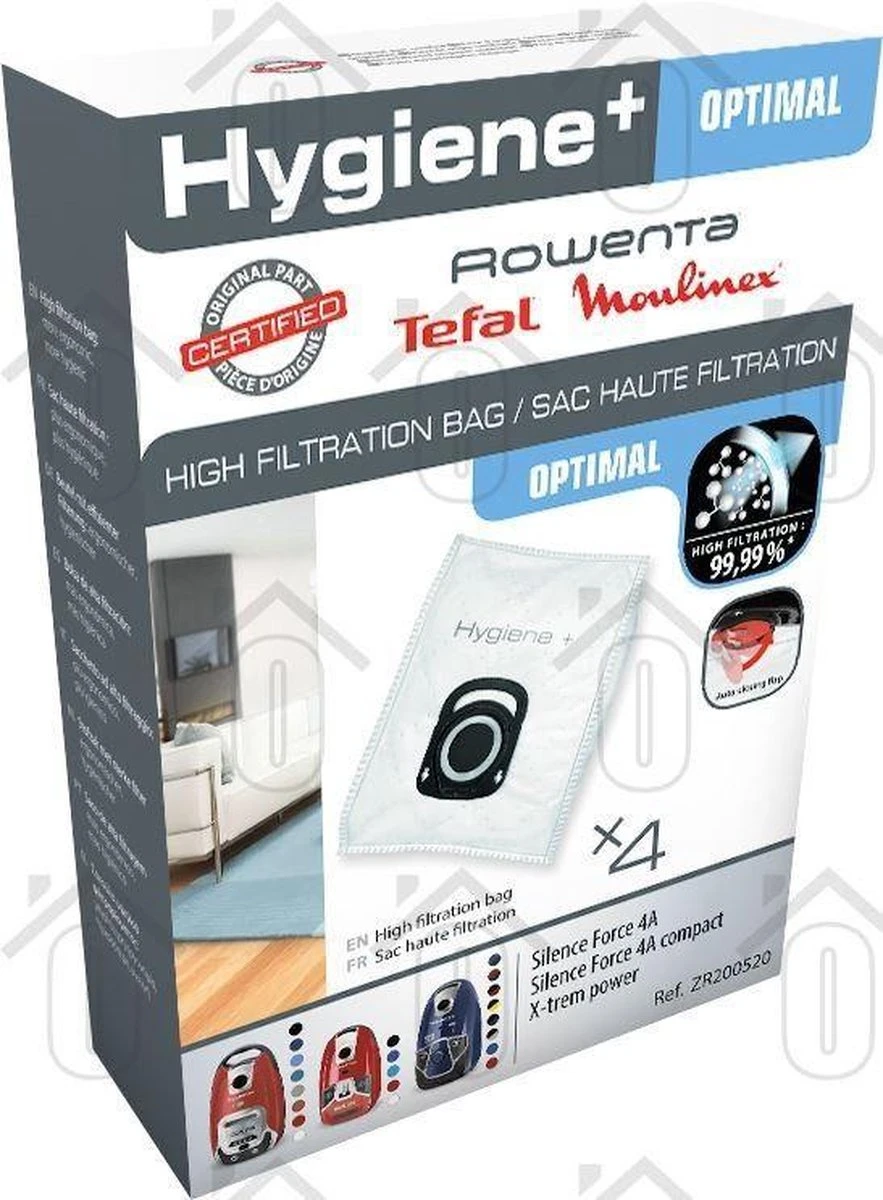Rowenta Hygiëne+ ZR2005 - Stofzuigerzakken - 4 Stuks 2 Rowenta Hygiëne+ ZR2005 - Stofzuigerzakken - 4 Stuks - Afbeelding 2