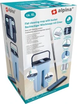 Alpina Dweilsysteem Met Emmer - Incl. 2 Microvezeldoeken - Voor Harde Vloeren - 360° Draaibaar -Leifheit Store 887x1200