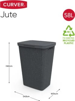 Curver Jute Wasmand Met Deksel 58L + Wasmand 46L - Donkergrijs 14 Curver Jute Wasmand Met Deksel 58L + Wasmand 46L - Donkergrijs -Leifheit Store 888x1200 2