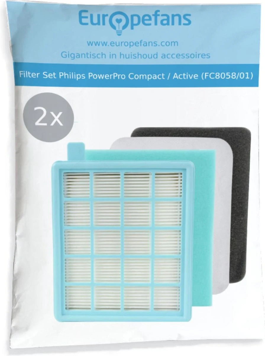 2x HEPA Filter Set Voor Philips PowerPro Compact/Active Series Stofzuiger – Stofzuigerfilter Filterset Vervangingsset FC8058/01 1 2x HEPA Filter Set Voor Philips PowerPro Compact/Active Series Stofzuiger – Stofzuigerfilter Filterset Vervangingsset FC8058/01