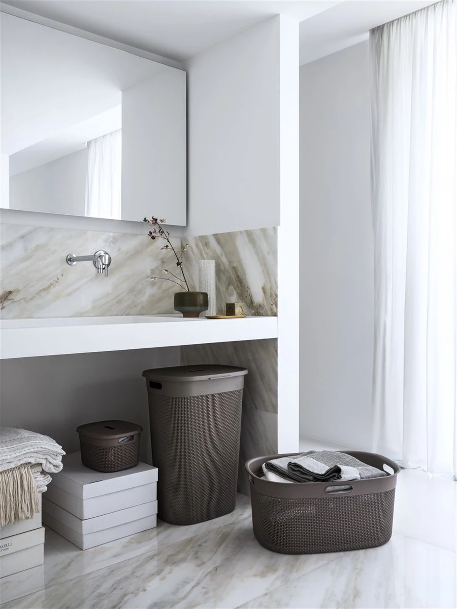 Curver Filo Wasbox - 55L - 44x35x61cm - Cappuccino 4 Curver Filo Wasbox - 55L - 44x35x61cm - Cappuccino - Afbeelding 4